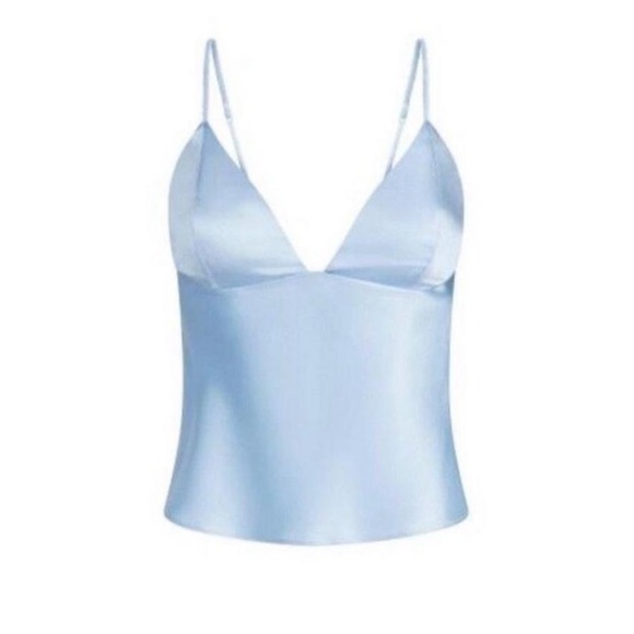 SKIMS Women's Silk Triangle Cami Top Glacier Blue - Picture 2 of 4